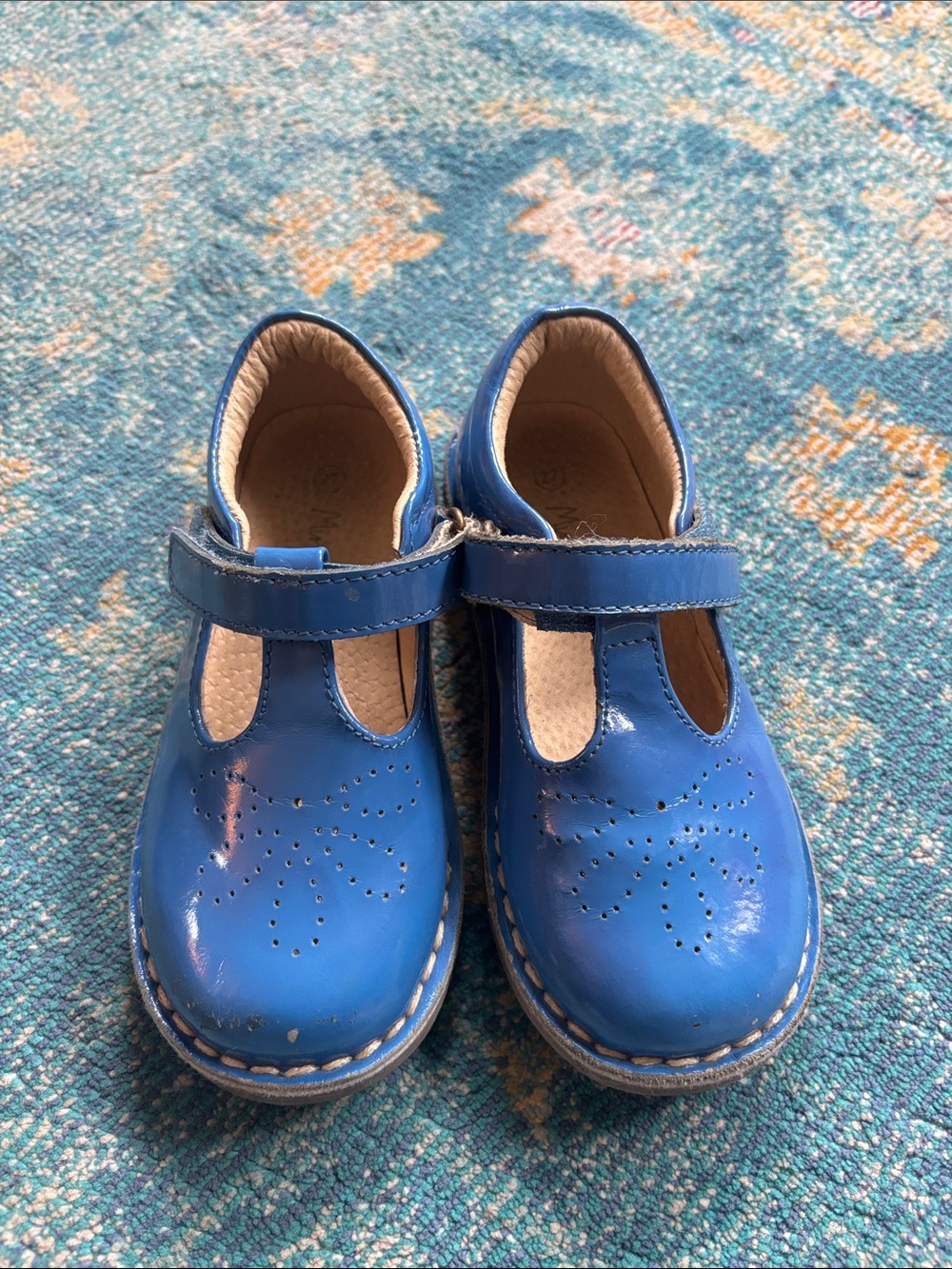 Mini Boden Blue Patent Mary Jane Kids Shoes